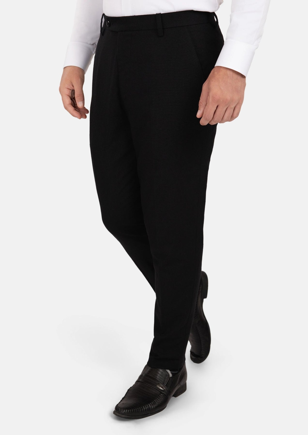 Black Linen Blend Pants - SARTORO