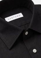Black Linen Blend Shirt - SARTORO296