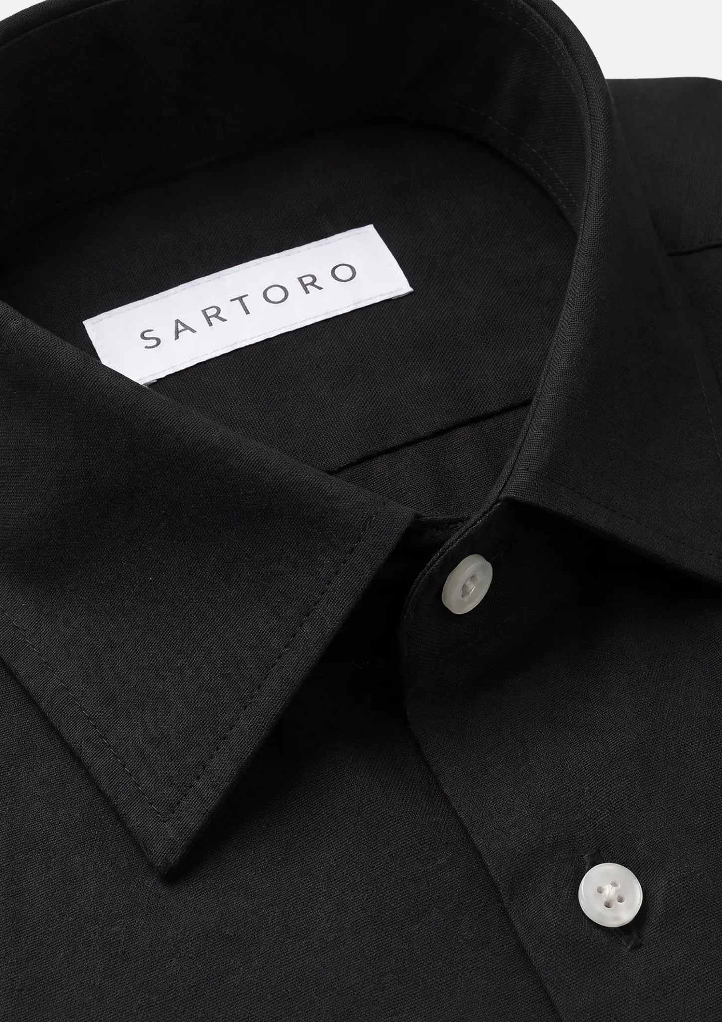 Black Linen Blend Shirt956