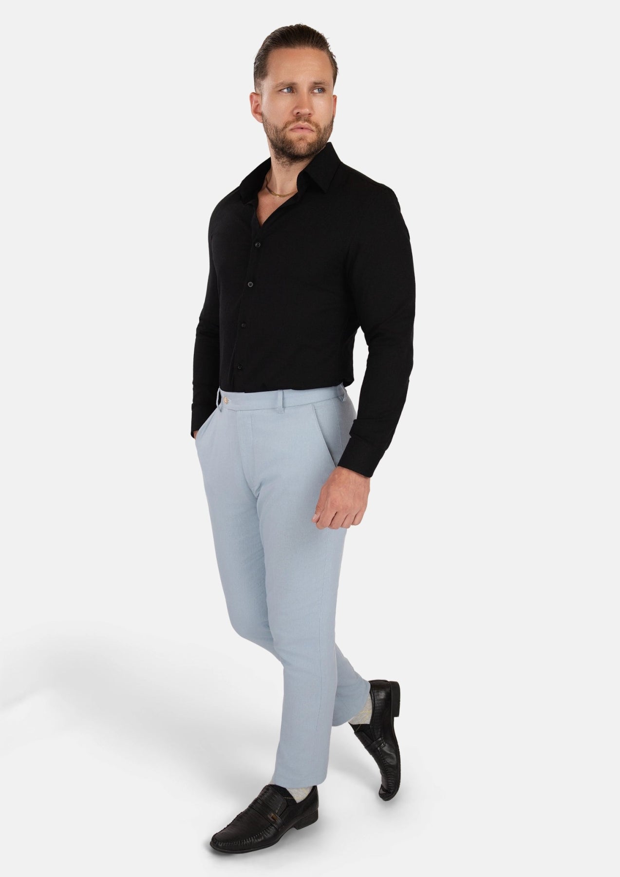 Black Linen Blend Shirt - SARTORO