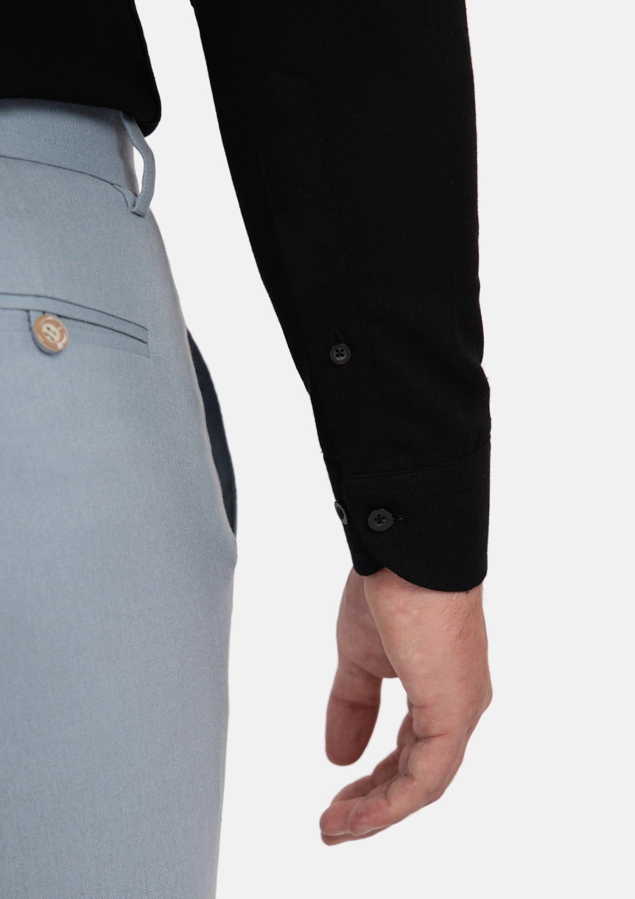 Black Linen Blend Shirt - SARTORO