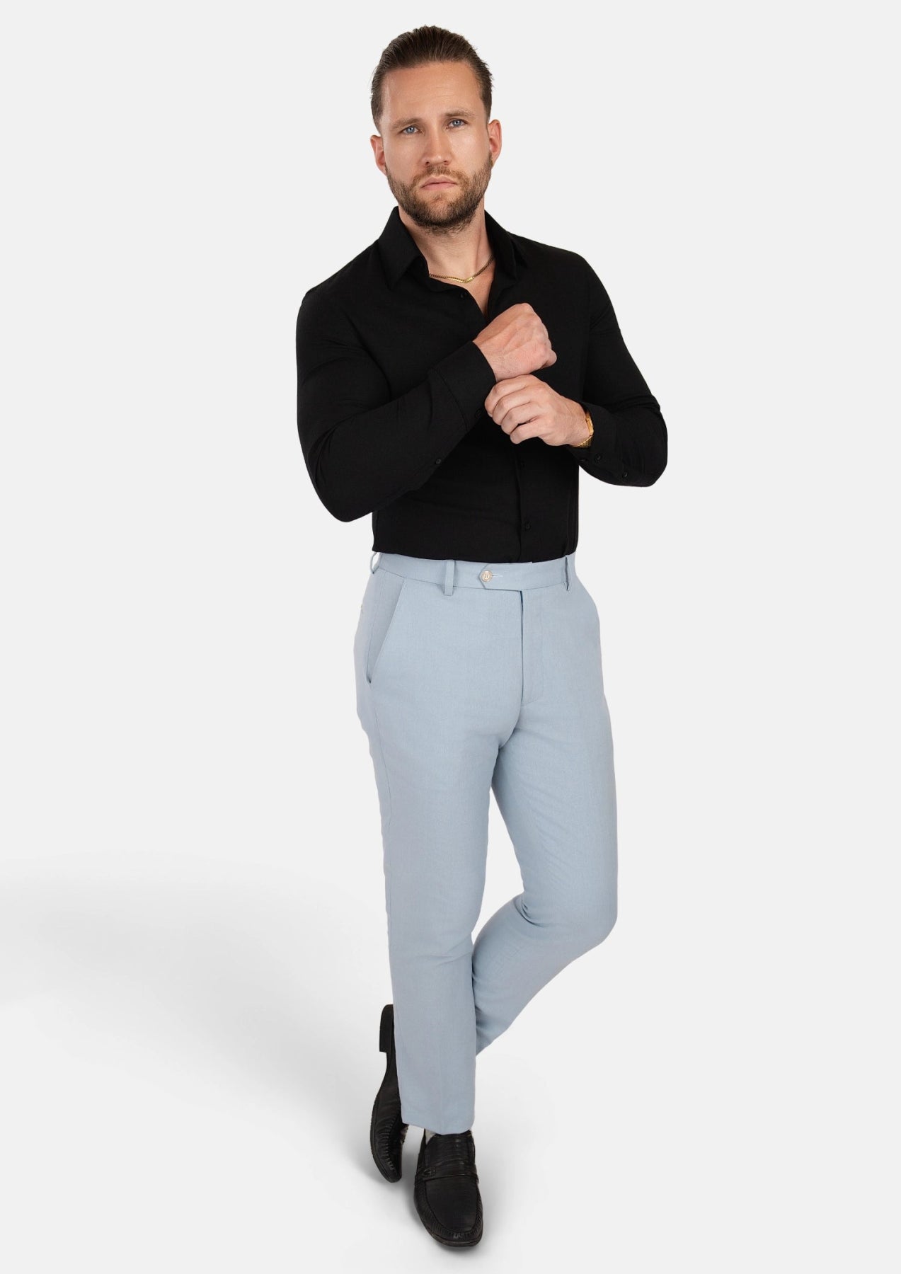 Black Linen Blend Shirt - SARTORO