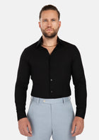 Black Linen Blend Shirt - SARTORO526