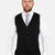 Black Linen Blend Vest - SARTORO