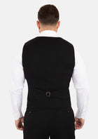 Black Linen Blend Vest - SARTORO511