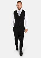 Black Linen Blend Vest - SARTORO335