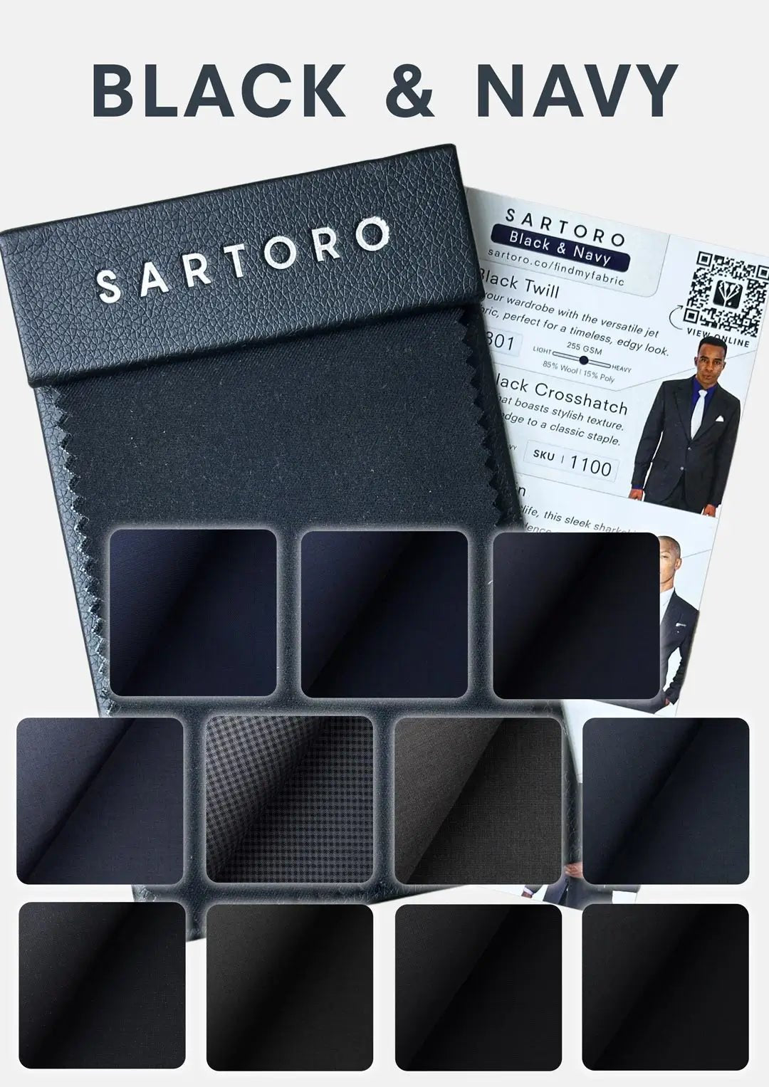 Black &amp; Navy Swatch Set - SARTORO
