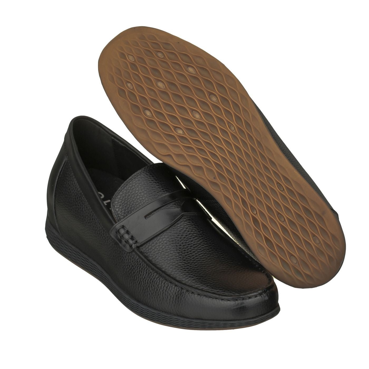 Black Penny Loafer Elevator Shoes - 279