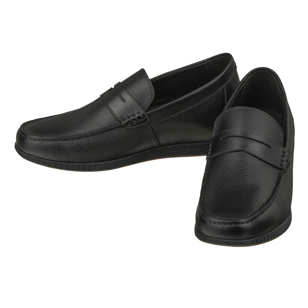 Black Penny Loafer Elevator Shoes - 2477
