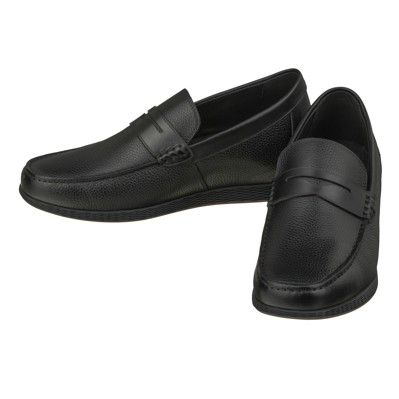 Black Penny Loafer Elevator Shoes - 2599