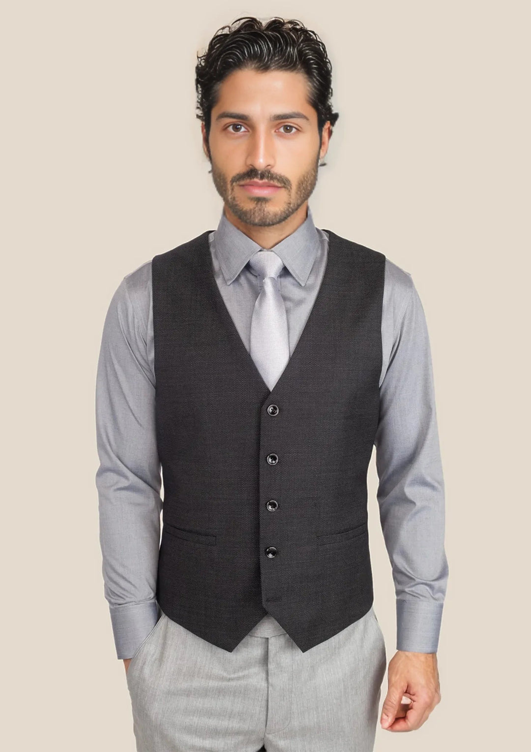 Black Pindot Vest - SARTORO