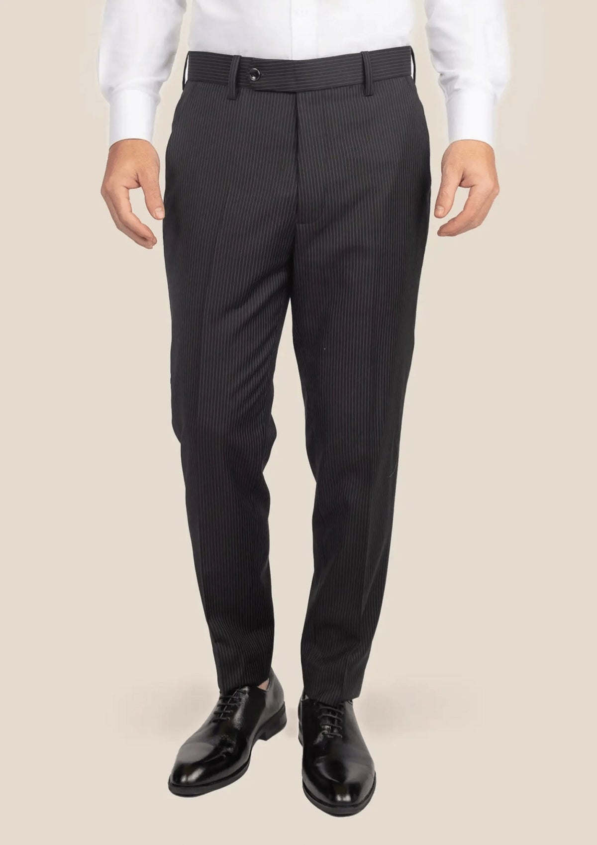 Black Pinstripe Pants - SARTORO Black Pinstripe Pants - SARTORO