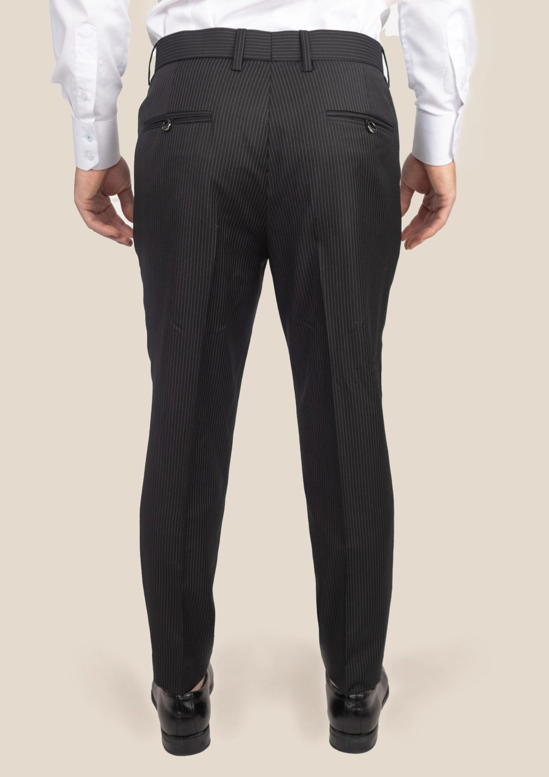 Black Pinstripe Pants - SARTORO