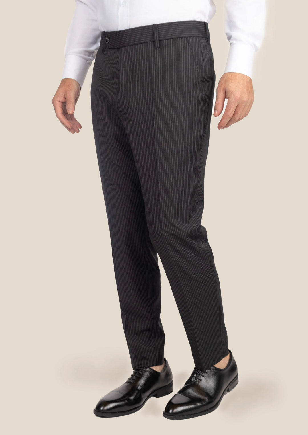 Black Pinstripe Pants - SARTORO