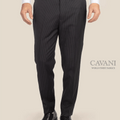 Black Pinstripe Pants - SARTORO