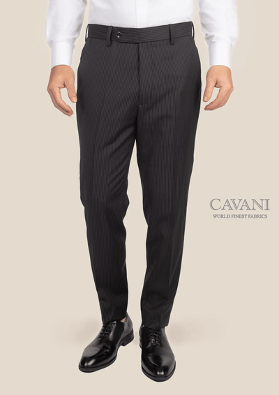 Black Pinstripe Pants - SARTORO