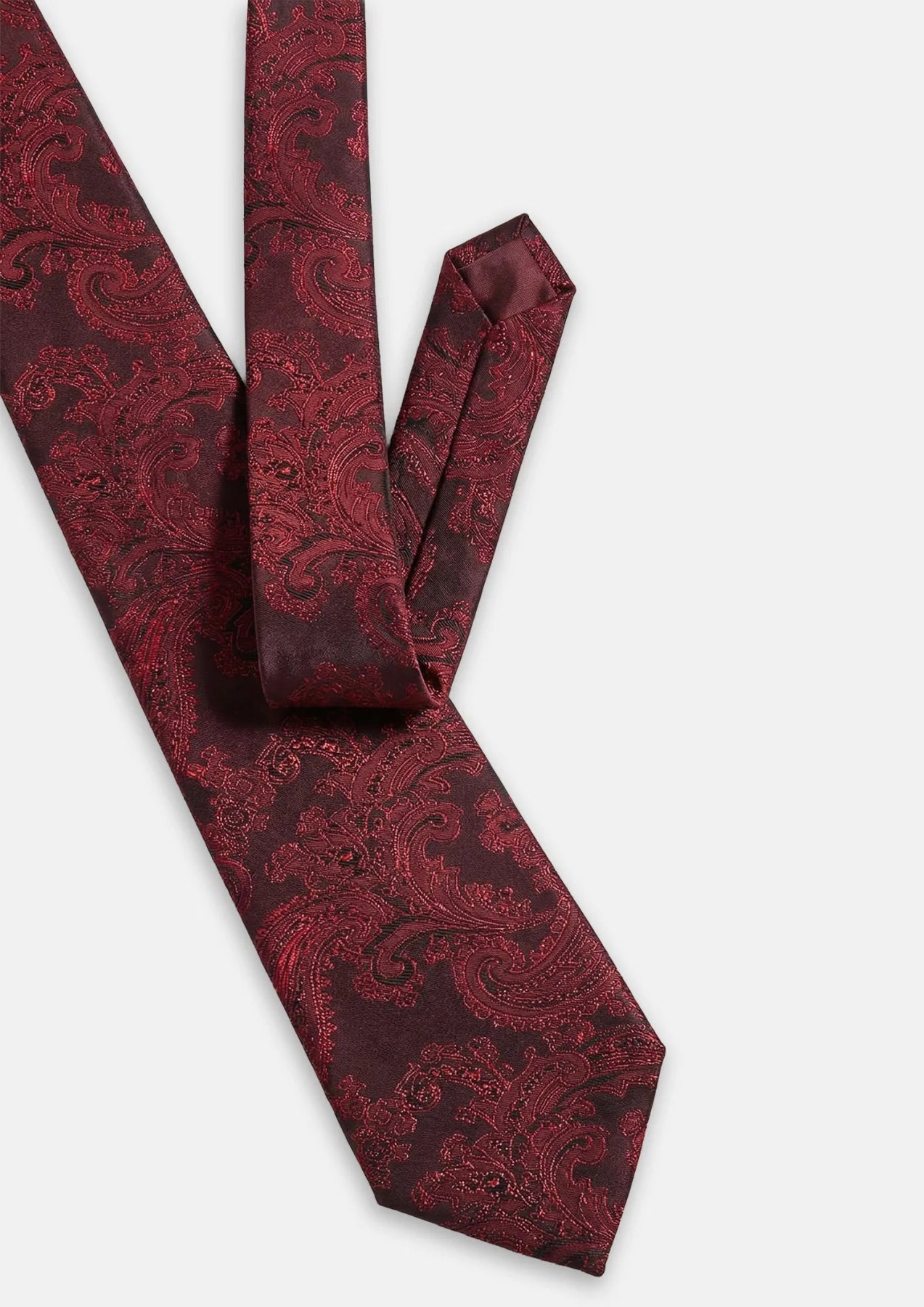 Black & Red Large Paisley Floral Tie - SARTORO445