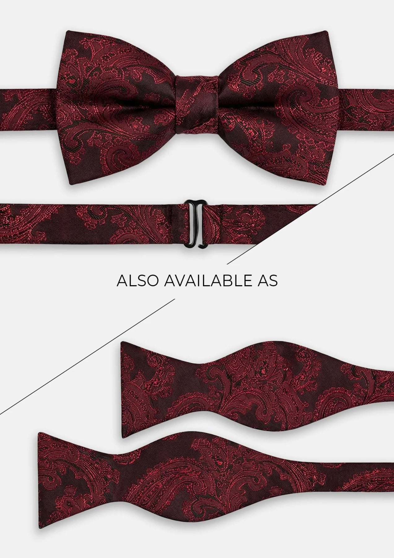 Black & Red Large Paisley Floral Tie - SARTORO74