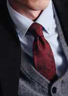 Black & Red Large Paisley Floral Tie - SARTORO672
