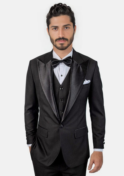 Black Sharkskin Tuxedo 3 - Piece - Thompson Party - SARTORO