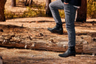 Black Woven Slip-On High-Top Chelsea Ankle Boots - 3963