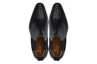 Black Woven Slip-On High-Top Chelsea Ankle Boots - 3282