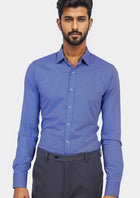 Blue Egyptian Cotton Broadcloth Shirt - SARTORO970