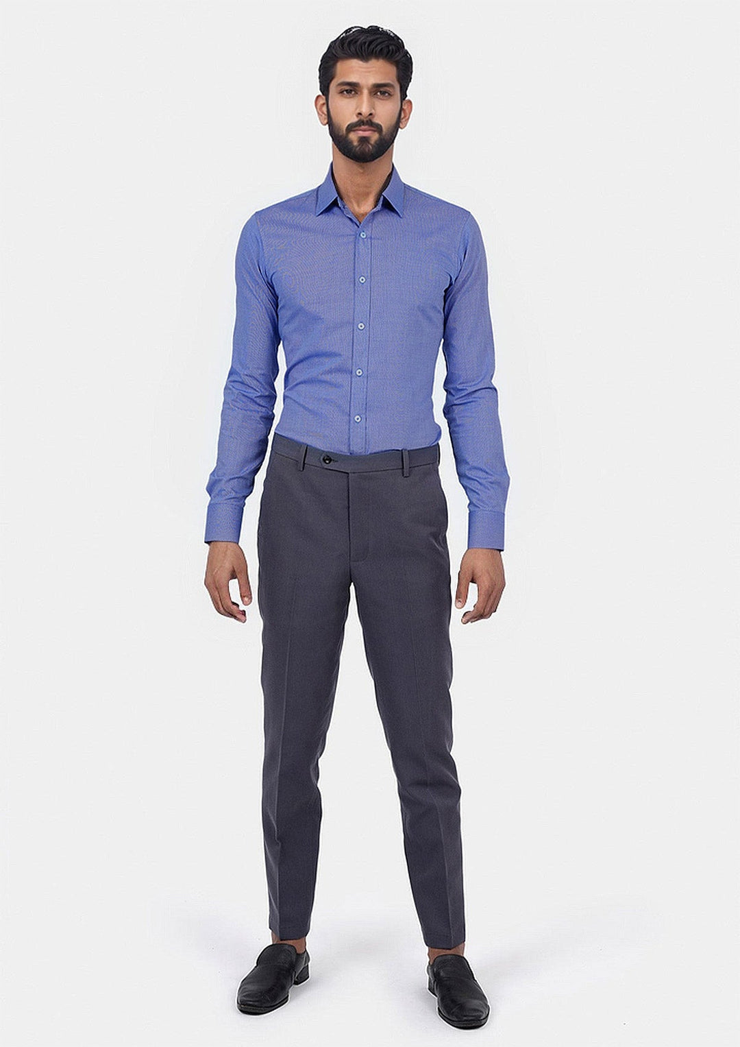 Blue Egyptian Cotton Broadcloth Shirt - SARTORO