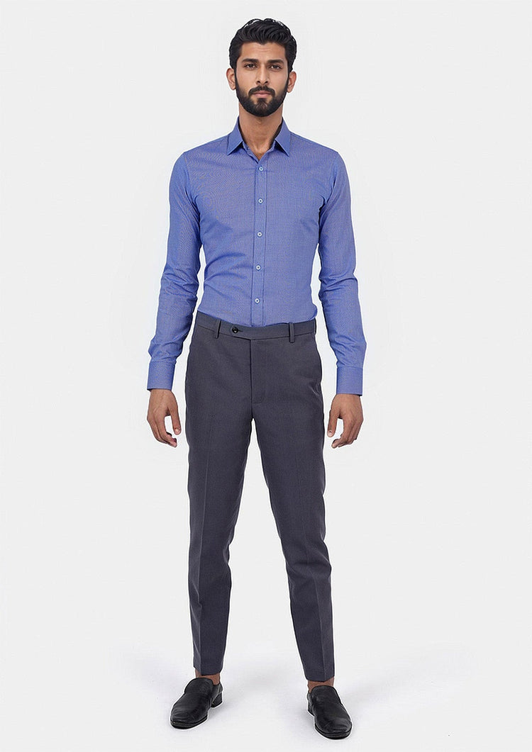 Blue Egyptian Cotton Broadcloth Shirt - SARTORO659