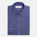 Blue Egyptian Cotton Broadcloth Shirt - SARTORO