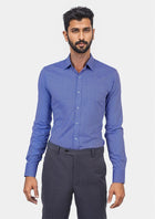 Blue Egyptian Cotton Broadcloth Shirt - SARTORO843