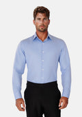 Blue Herringbone Shirt - SARTORO