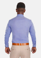 Blue Herringbone Shirt - SARTORO843