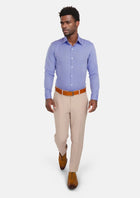 Blue Herringbone Shirt - SARTORO346