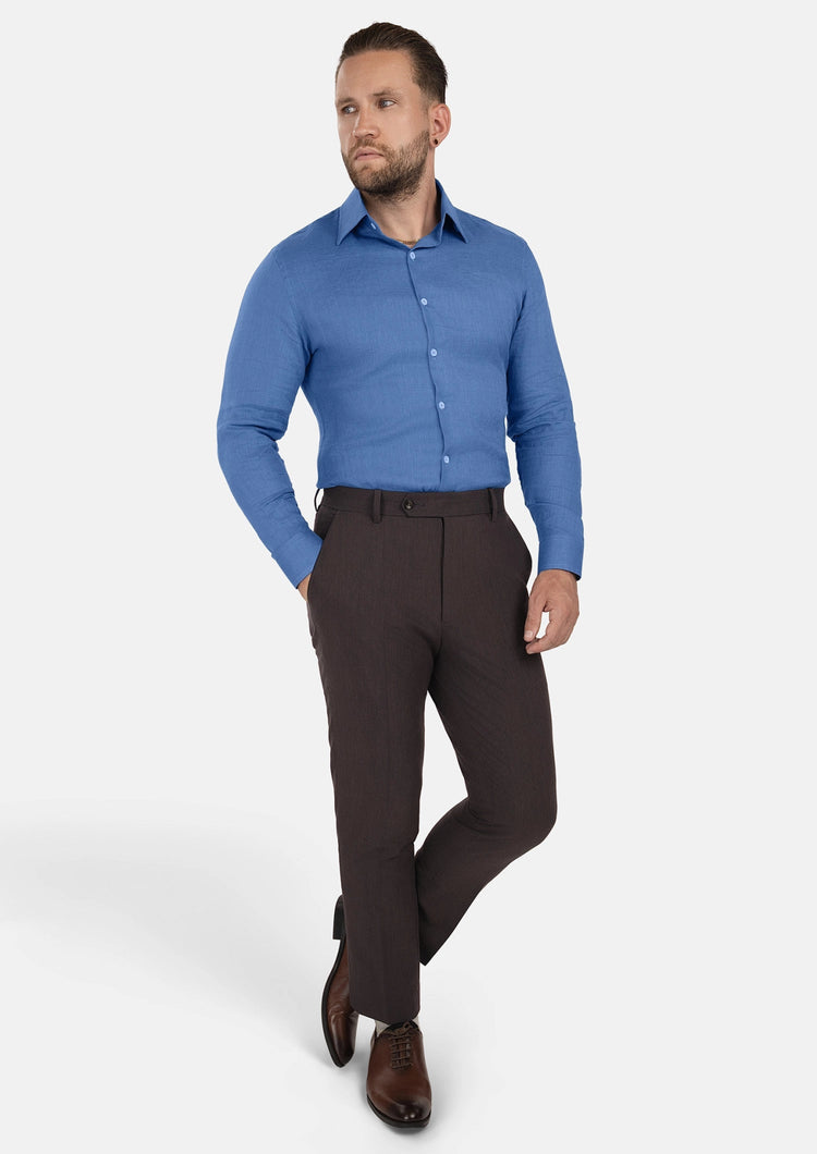 Blue Linen Shirt - SARTORO749