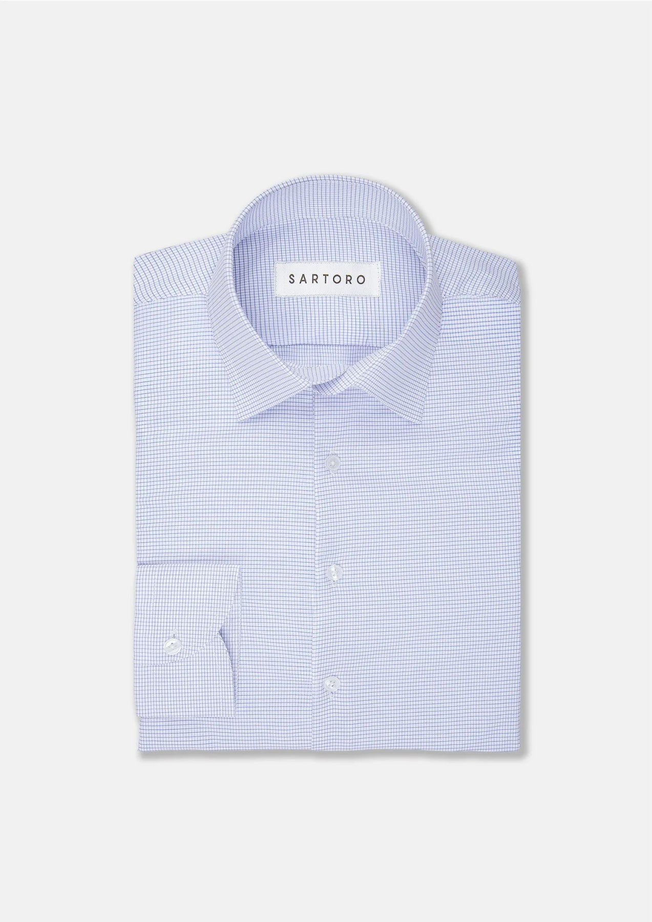 Blue Micro - check Ultrasoft Bamboo Shirt - SARTORO