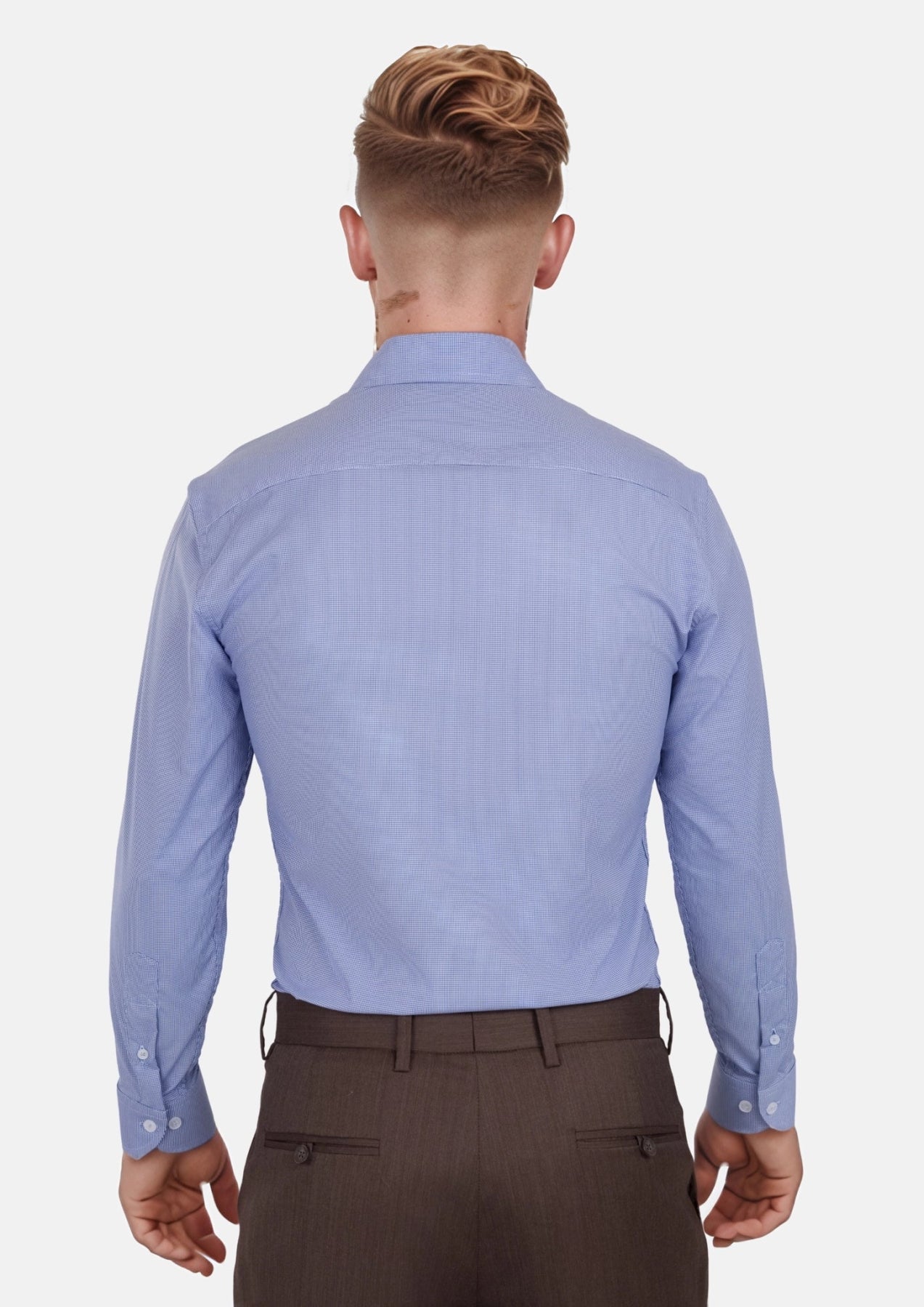 Blue Micro Houndstooth Shirt - SARTORO