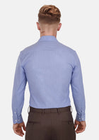 Blue Micro Houndstooth Shirt - SARTORO261