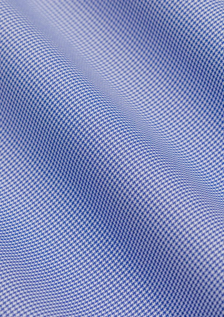 Blue Micro Houndstooth Shirt - SARTORO350