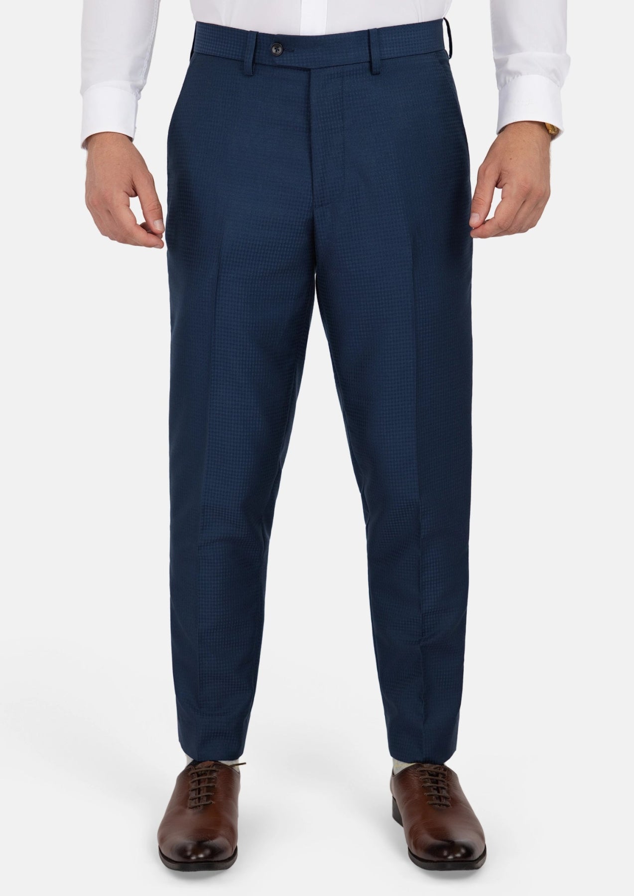 Blue Microcheck Pants - SARTORO