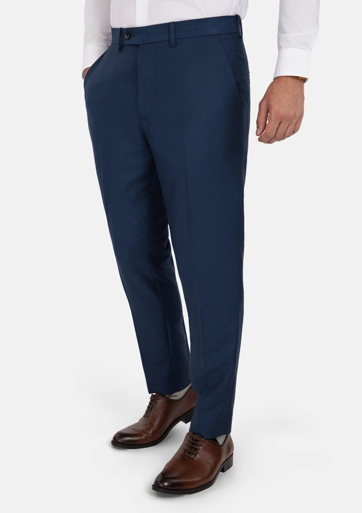 Blue Microcheck Pants - SARTORO
