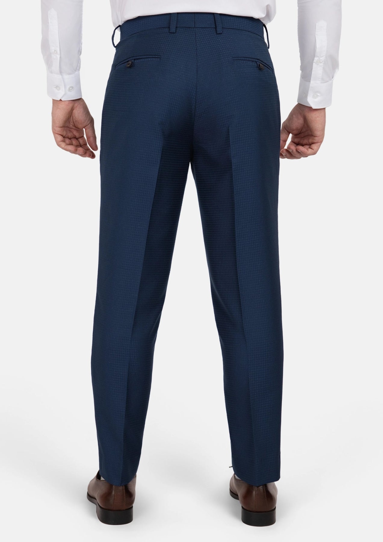Blue Microcheck Pants - SARTORO