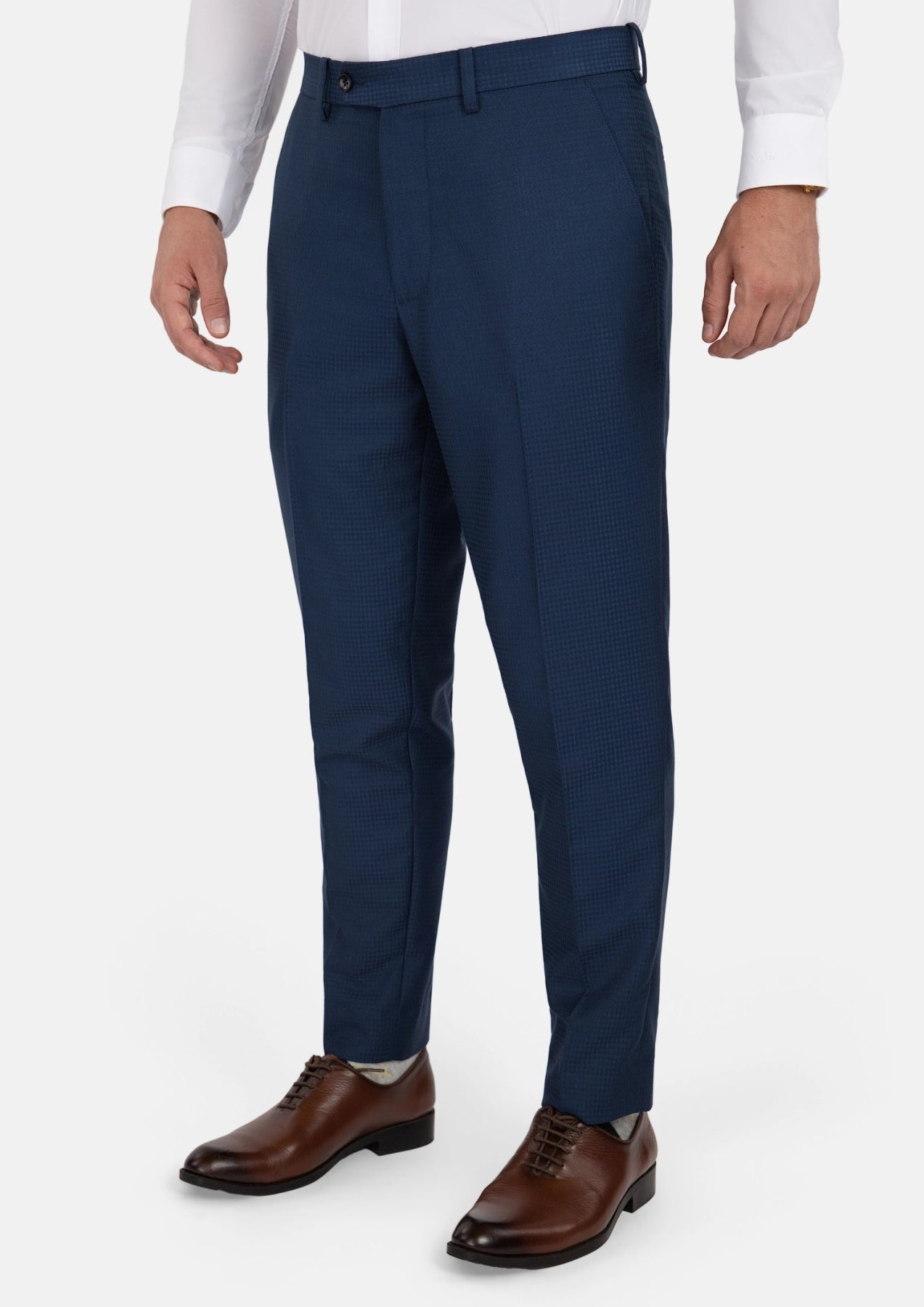Blue Microcheck Pants - SARTORO