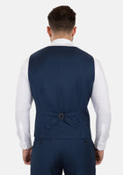 Blue Microcheck Vest - SARTORO99