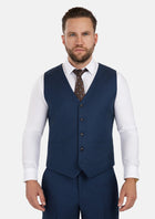 Blue Microcheck Vest - SARTORO700