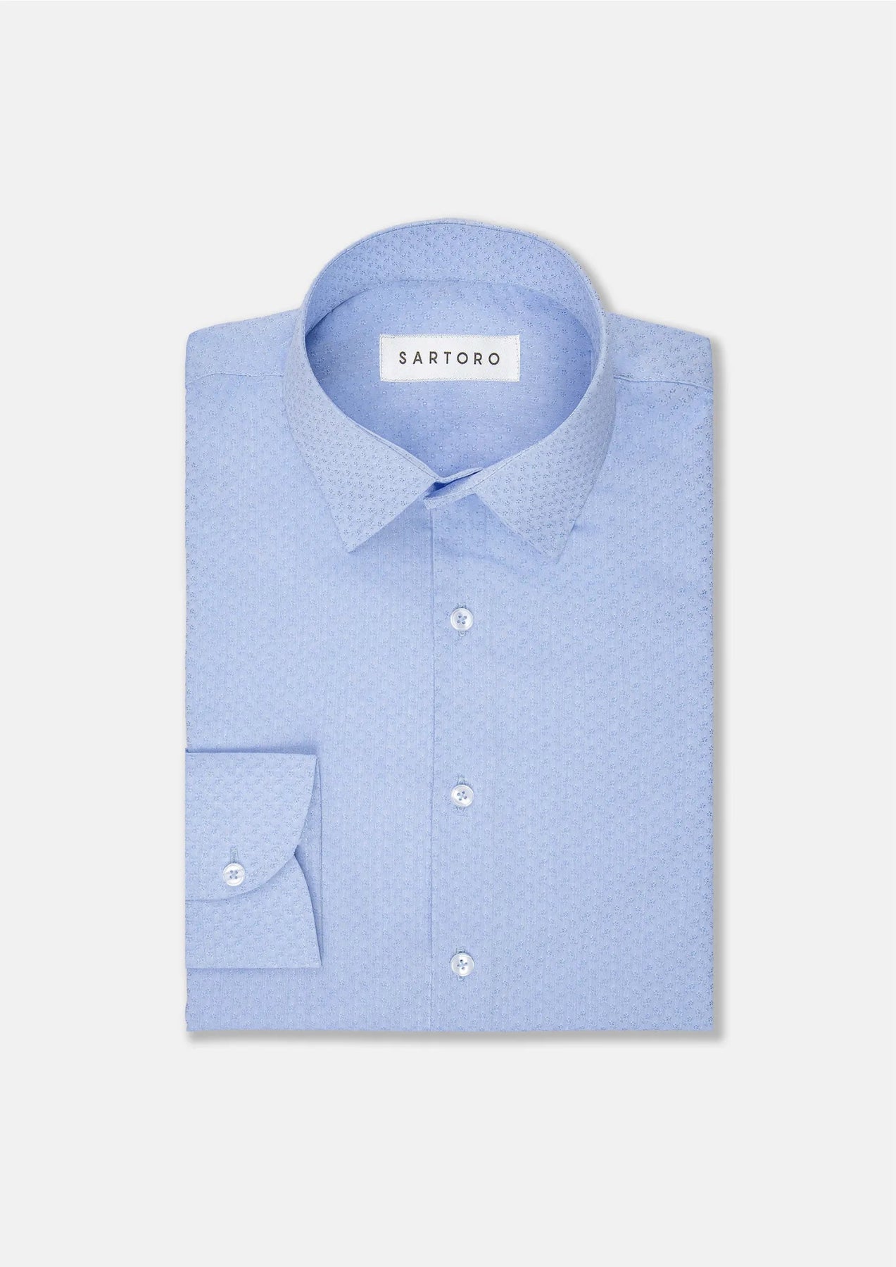 Blue Microfloral Shirt - SARTORO