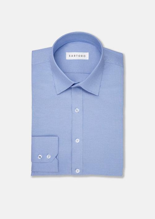 Blue Pinpoint Oxford Shirt - SARTORO