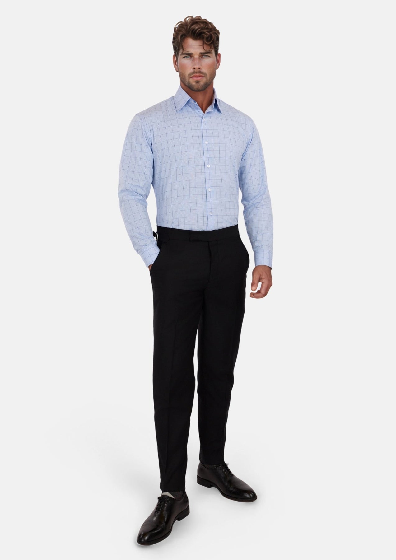 Blue Prince of Whales Check Shirt - SARTORO
