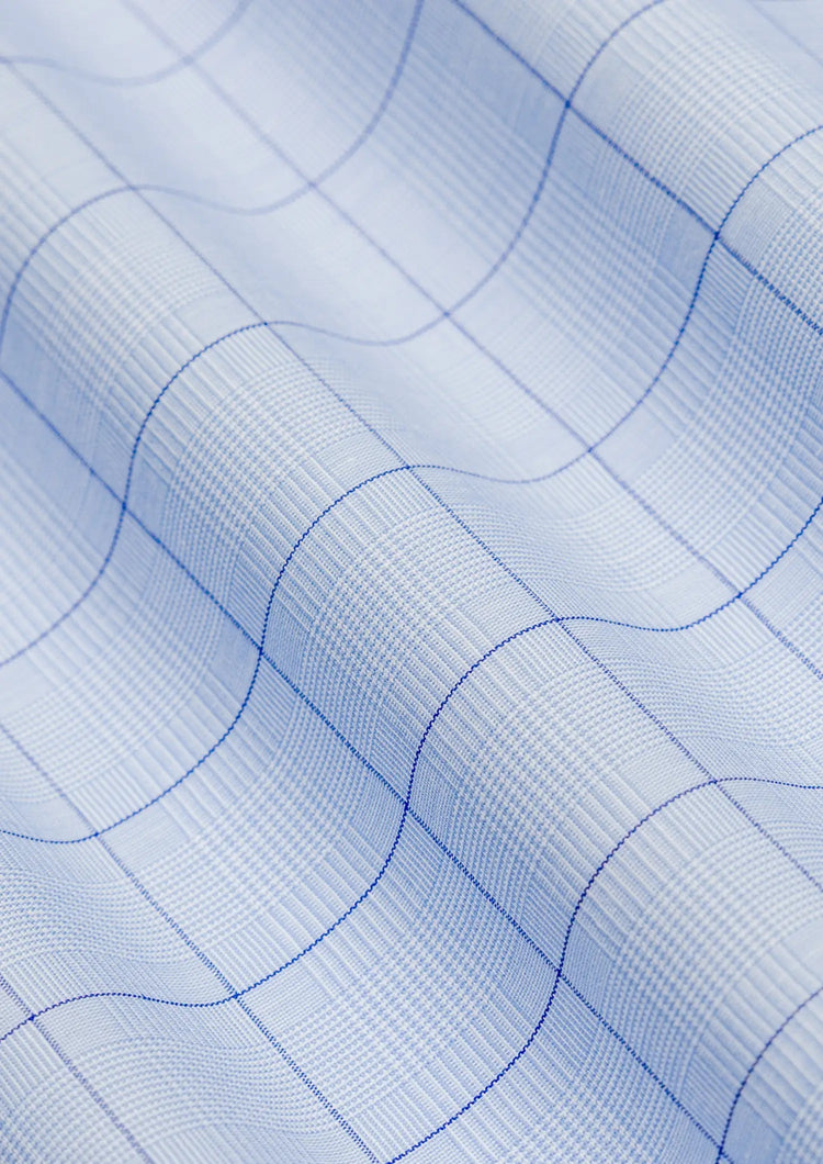 Blue Prince of Whales Check Shirt - SARTORO982