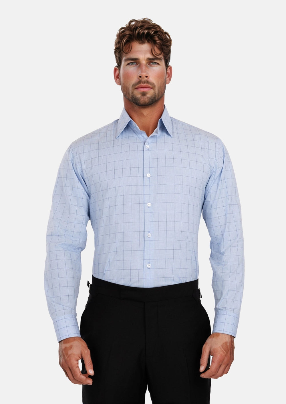 Sky Blue Glen Check Shirt667